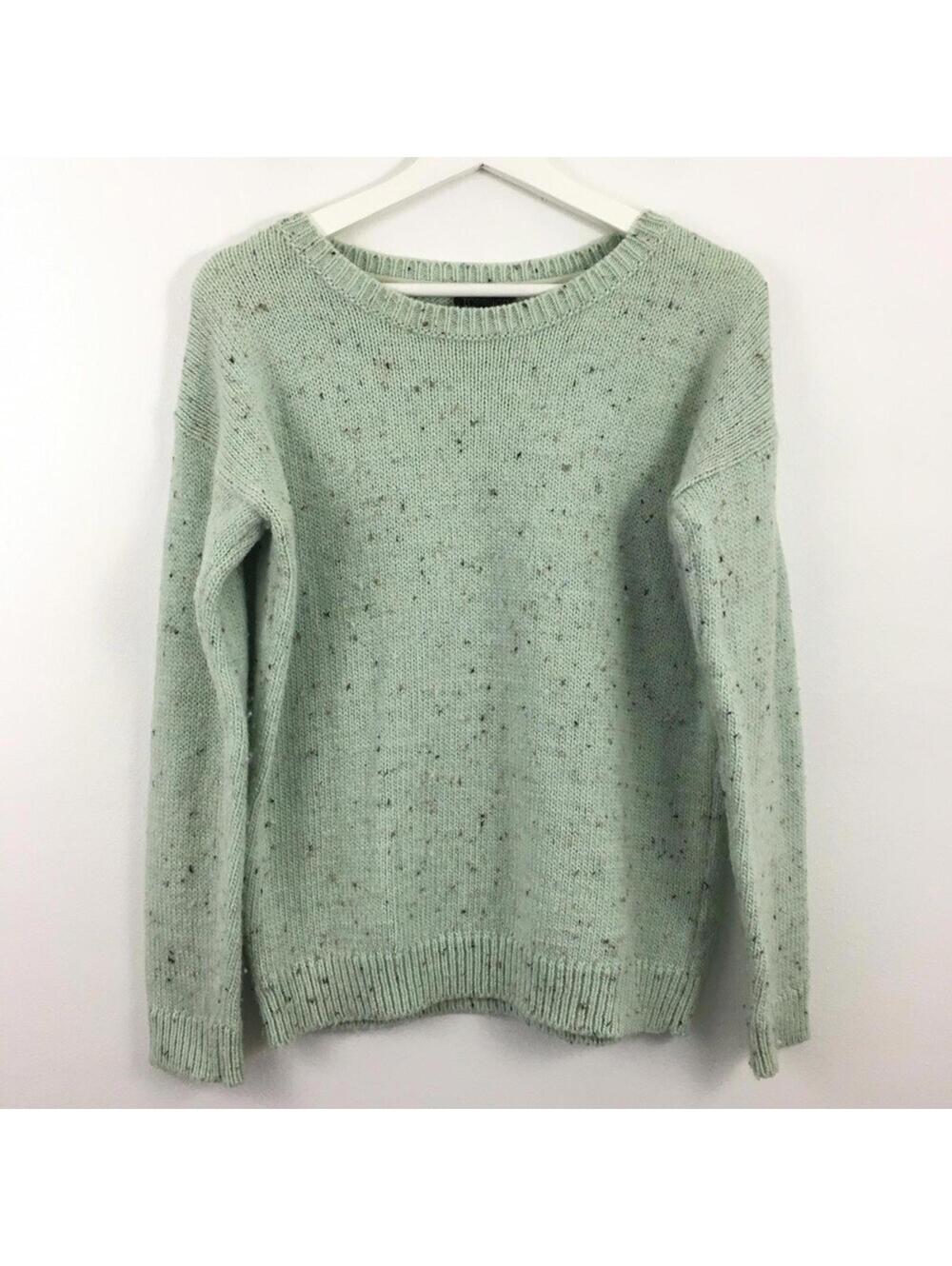 Topshop Women's Wool Blend Mint Green Multicolor Long Sleeve Sweater Size 2